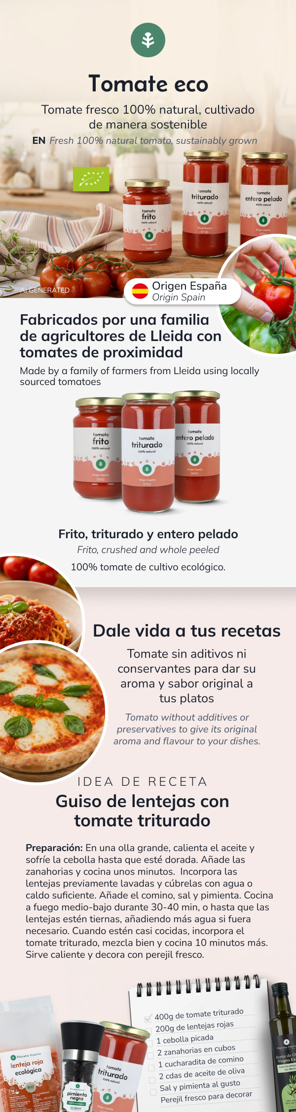 Tomate Pelado Inteiro ECO Planeta Huerto 660 g