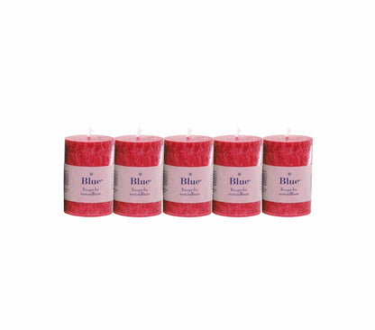Velas cilíndrica pequeña color rojo 56 x 80mm 174 g Blue 6 uds