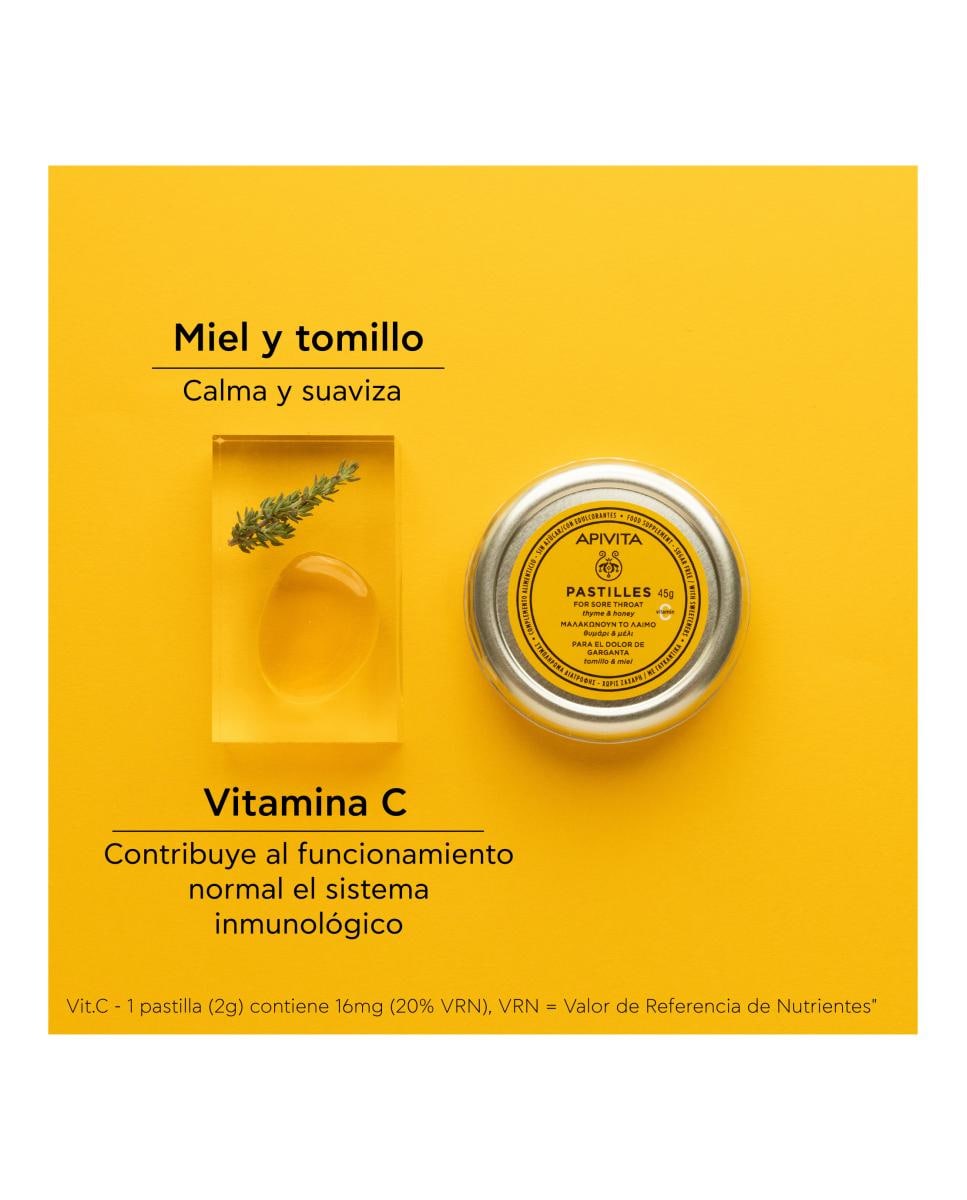 Pastilhas Apivita Mel e Tomilho para Dor de Garganta 45 g