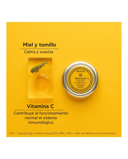 Pastilhas Apivita Mel e Tomilho para Dor de Garganta 45 g